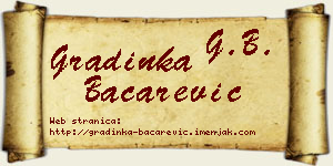Gradinka Bačarević vizit kartica